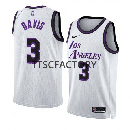 Los Angeles Lakers Anthony Davis 3 Nike 2022-23 City Edition Valkoinen Miesten Pelipaidat Swingman